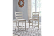 Skempton White/Light Brown Counter Height Bar Stool (Set of 2) - Gate FurnitureBarstool