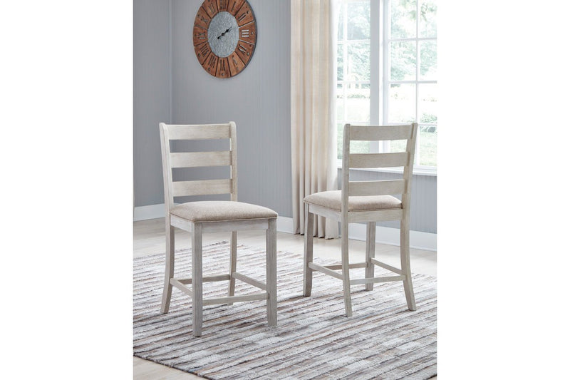 Skempton White/Light Brown Counter Height Bar Stool (Set of 2) - Gate FurnitureBarstool