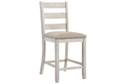 Skempton White/Light Brown Counter Height Bar Stool (Set of 2) - Gate FurnitureBarstool