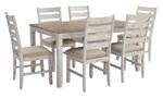 Skempton White/Light Brown Dining Table and Chairs (Set of 7) - Gate FurnitureDining Room Set