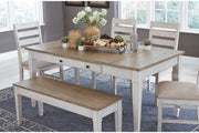 Skempton White/Light Brown Dining Table - Gate FurnitureDining Table