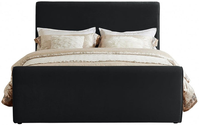 Sloan Velvet Full Bed (3 Boxes) Black - SloanBlack-F