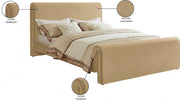 Sloan Velvet King Bed (3 Boxes) Camel - Gate FurnitureKing Bed