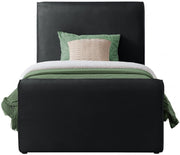Sloan Velvet Twin Bed (3 Boxes) Black - Gate FurnitureTwin Bed