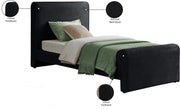 Sloan Velvet Twin Bed (3 Boxes) Black - Gate FurnitureTwin Bed