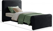 Sloan Velvet Twin Bed (3 Boxes) Black - Gate FurnitureTwin Bed
