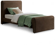 Sloan Velvet Twin Bed (3 Boxes) Brown - Gate FurnitureTwin Bed
