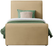 Sloan Velvet Twin Bed (3 Boxes) Camel - Gate FurnitureTwin Bed