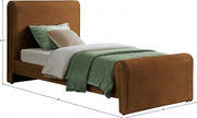 Sloan Velvet Twin Bed (3 Boxes) Saddle - Gate FurnitureTwin Bed
