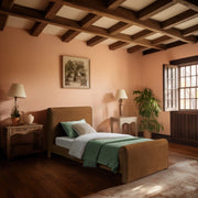 Sloan Velvet Twin Bed (3 Boxes) Saddle - Gate FurnitureTwin Bed