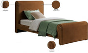 Sloan Velvet Twin Bed (3 Boxes) Saddle - Gate FurnitureTwin Bed