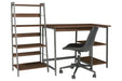 Soho Warm Brown/Gunmetal Home Office Desk with Shelf - Z1710162 - Gate Furniture