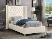 Soho White Bonded Leather Twin Bed White - Gate FurnitureTwin Bed
