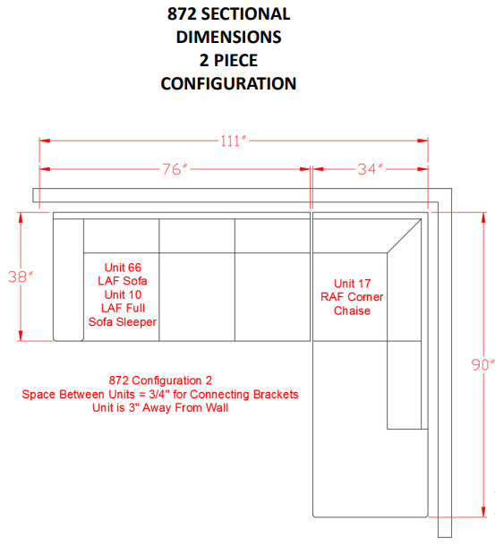 IN STOCK Altari Slate RAF Sectional Gate Furniture