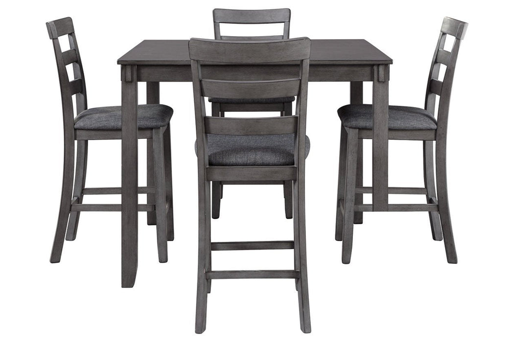 [SPECIAL] Bridson Gray Counter Height Dining Table and Bar Stools (Set of 5) - D383-223 - Gate Furniture