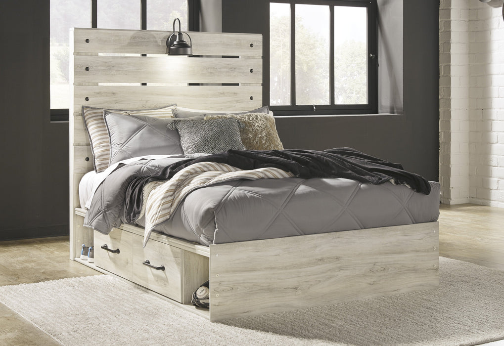 [SPECIAL] Cambeck Whitewash Full Side Storage Platform Bed - Gate Furniture