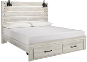 [SPECIAL] Cambeck Whitewash King Footboard Storage Bed - Gate Furniture