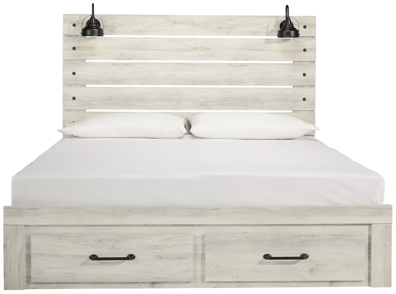 [SPECIAL] Cambeck Whitewash King Footboard Storage Bed - Gate Furniture