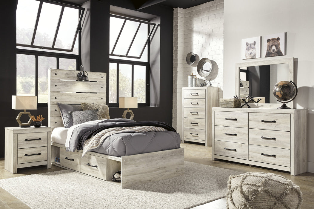[SPECIAL] Cambeck Whitewash Youth Storage Platform Bedroom Set - Gate Furniture