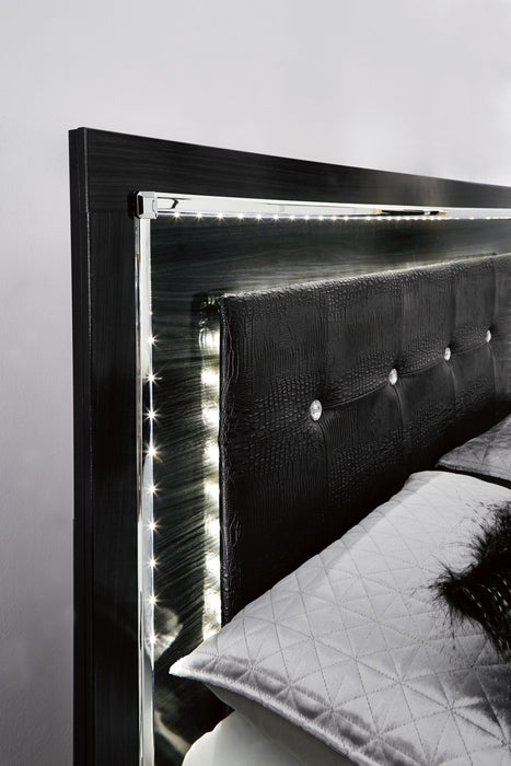[SPECIAL] Kaydell Black LED Storage Panel Bedroom Set - Gate Furniture