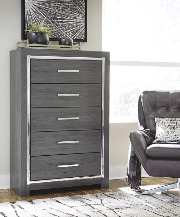 [SPECIAL] Lodanna Gray LED Storage Bedroom Set - Gate Furniture