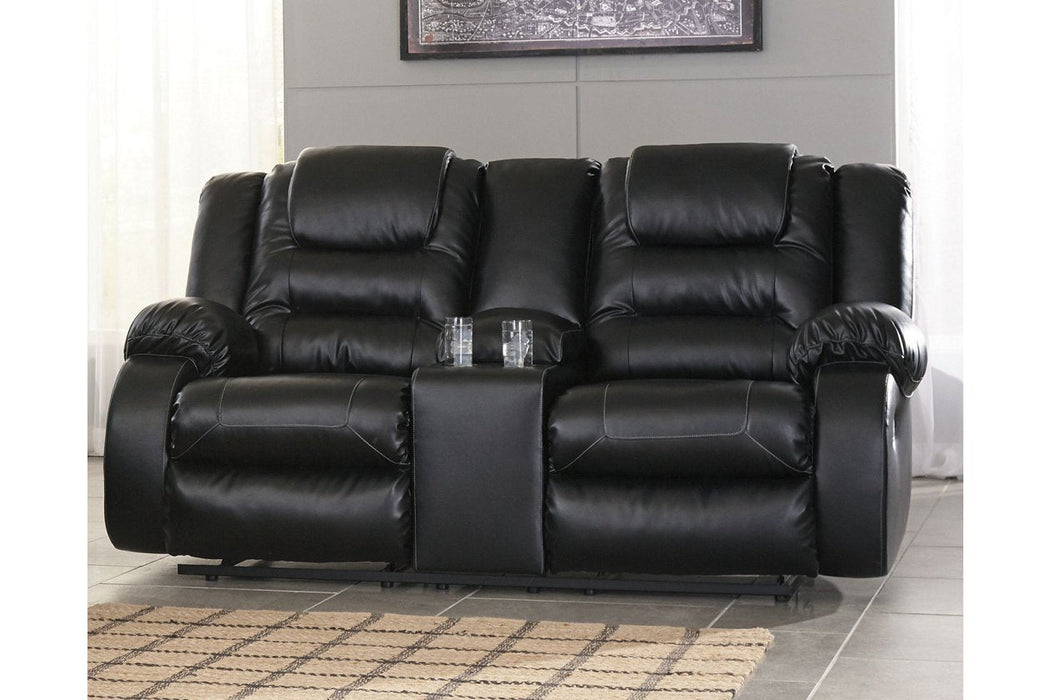[SPECIAL] Vacherie Black Reclining Loveseat with Console - 7930894 - Gate Furniture