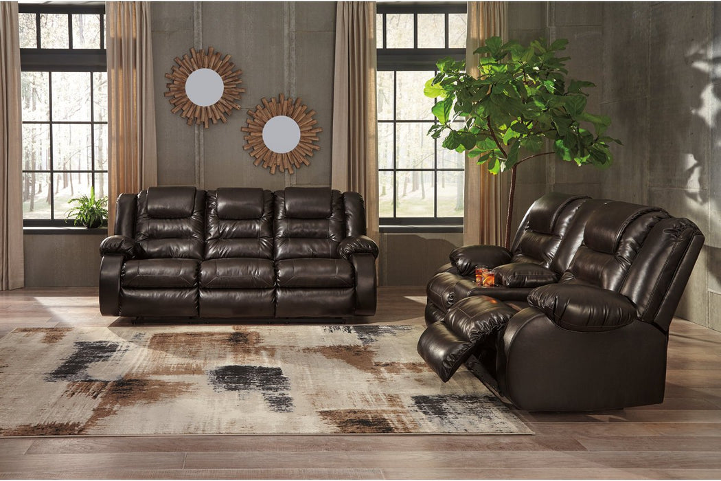 [SPECIAL] Vacherie Chocolate Reclining Loveseat with Console - 7930794 - Gate Furniture