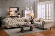 St. Claire Beige Loveseat - Gate FurnitureLoveseat