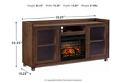Starmore Brown 70" TV Stand with Electric Fireplace - Gate FurnitureTV Stand