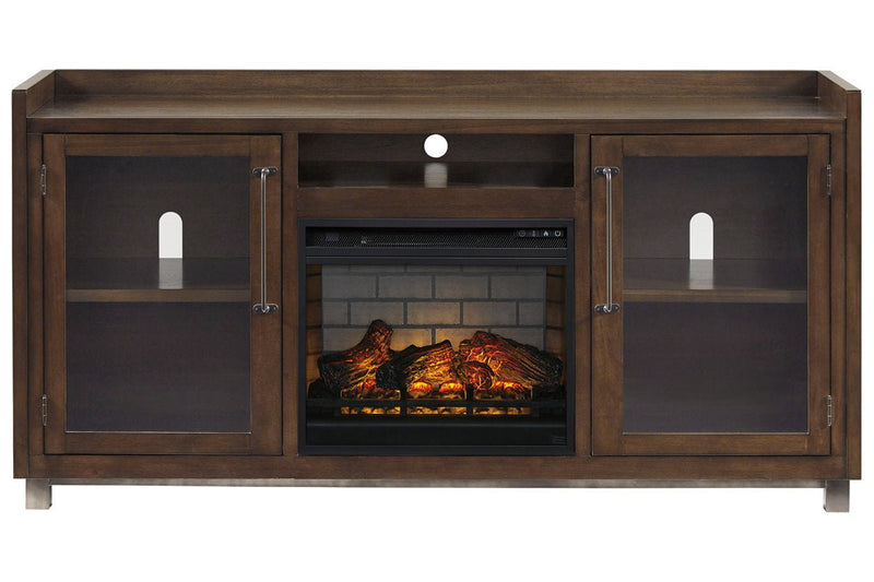 Starmore Brown 70" TV Stand with Electric Fireplace - Gate FurnitureTV Stand