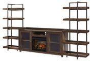 Starmore Brown/Gunmetal 3 - Piece Wall Unit with Electric Fireplace - Gate FurnitureEntertainment Center