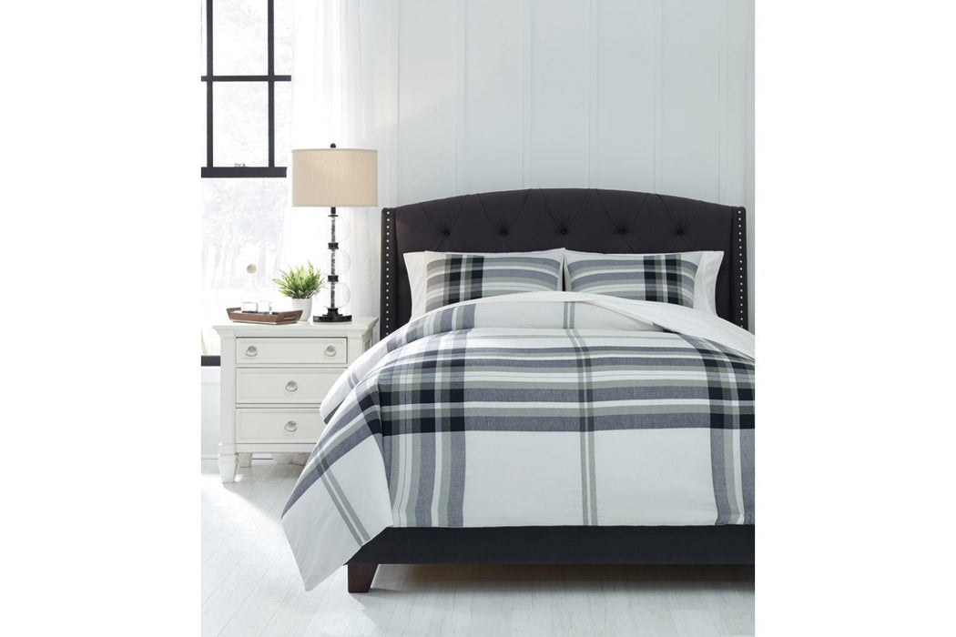 Stayner Black/Gray 3-Piece King Comforter Set - Q344003K - Gate Furniture
