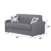 Stella 69 in. Pull Out Sleeper Sofa in Gray - Gate FurnitureSleeper Sofa