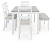 Stonehollow Dining Table and Chairs with Bench (Set of 6) - Gate FurnitureDining Table
