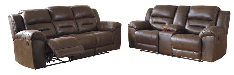 Stoneland Chocolate Reclining Living Room Set - Gate FurnitureLiving Room Set