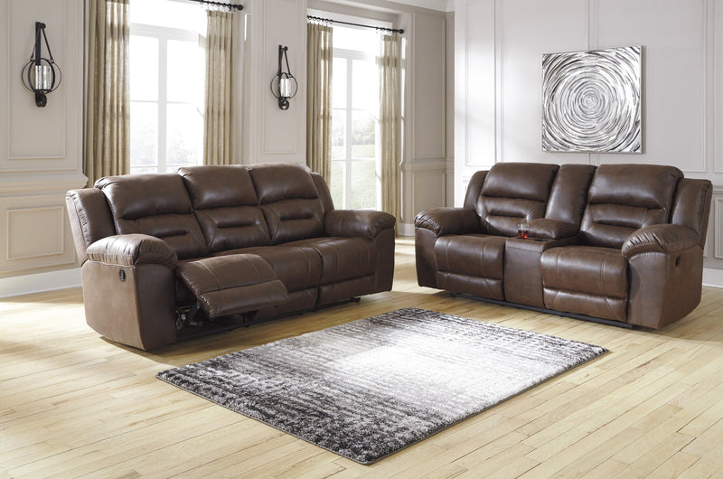 Stoneland Chocolate Reclining Living Room Set - Gate FurnitureLiving Room Set