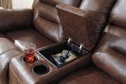 Stoneland Chocolate Reclining Loveseat with Console - 3990494 - Gate Furniture