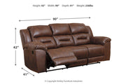 Stoneland Chocolate Reclining Sofa - Gate FurnitureReclining Sofa