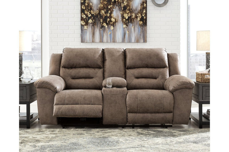 Stoneland Fossil Power Reclining Loveseat with Console - Gate FurniturePower Reclining Loveseat
