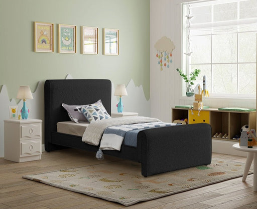 Stylus Boucle Fabric Twin Bed (3 Boxes) Black - Gate FurnitureTwin Bed