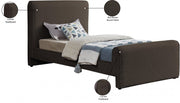 Stylus Boucle Fabric Twin Bed (3 Boxes) Brown - Gate FurnitureTwin Bed