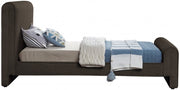 Stylus Boucle Fabric Twin Bed (3 Boxes) Brown - Gate FurnitureTwin Bed