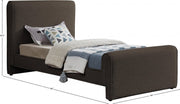 Stylus Boucle Fabric Twin Bed (3 Boxes) Brown - Gate FurnitureTwin Bed