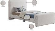 Stylus Boucle Fabric Twin Bed (3 Boxes) Cream - Gate FurnitureTwin Bed