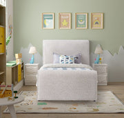 Stylus Boucle Fabric Twin Bed (3 Boxes) Cream - Gate FurnitureTwin Bed