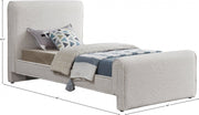 Stylus Boucle Fabric Twin Bed (3 Boxes) Cream - Gate FurnitureTwin Bed