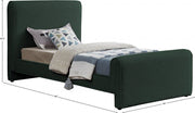 Stylus Boucle Fabric Twin Bed (3 Boxes) Green - Gate FurnitureTwin Bed