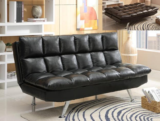 Sundown Black Adjustable Futon Sofa - 5250-BK - Gate Furniture