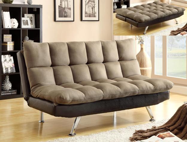 Sundown Espresso/Pebble Adjustable Futon Sofa - 5250-ESP-PEB - Gate Furniture