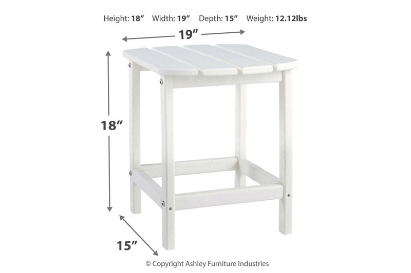 Sundown Treasure White End Table - Gate FurnitureTable